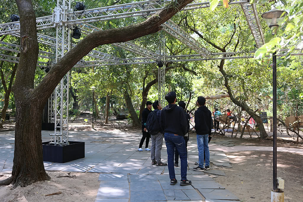 Pneumatic Sound Field exhibited at Serendipity Arts Festival, Goa, India, 2022